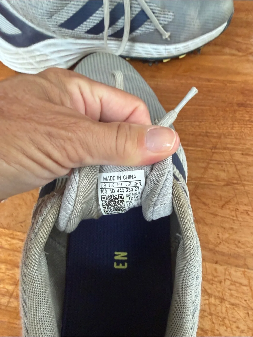 adidas Men's Light Gray and Navy Golf Sneakers